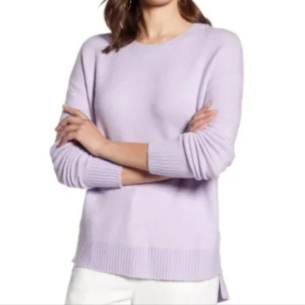 Halogen Sweater XXL 2x Wool Blend Knit Lilac Cozy‎ Office Spring Pastel Preppy